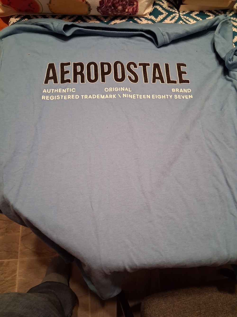 Aeropostale Men’s Light Blue Logo Short Sleeve Tee